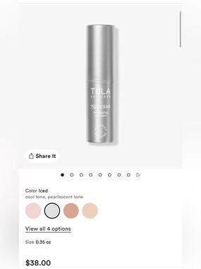 Tula Iced Pearlescent Eye Primer - Silver Tone